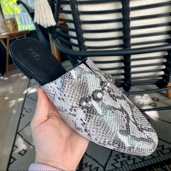 LOGO Lori Goldstein Snake Print Leather Mules | NWOT | Size 9M - Picture 3 of 8